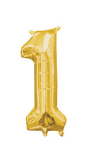 Folieballon goud cijfer 1 40 cm