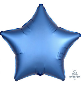 Folieballon Azure blauw vorm ster 48 cm