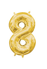 Folieballon goud cijfer 8 40 cm Folieballon goud cijfer 8 40 cm