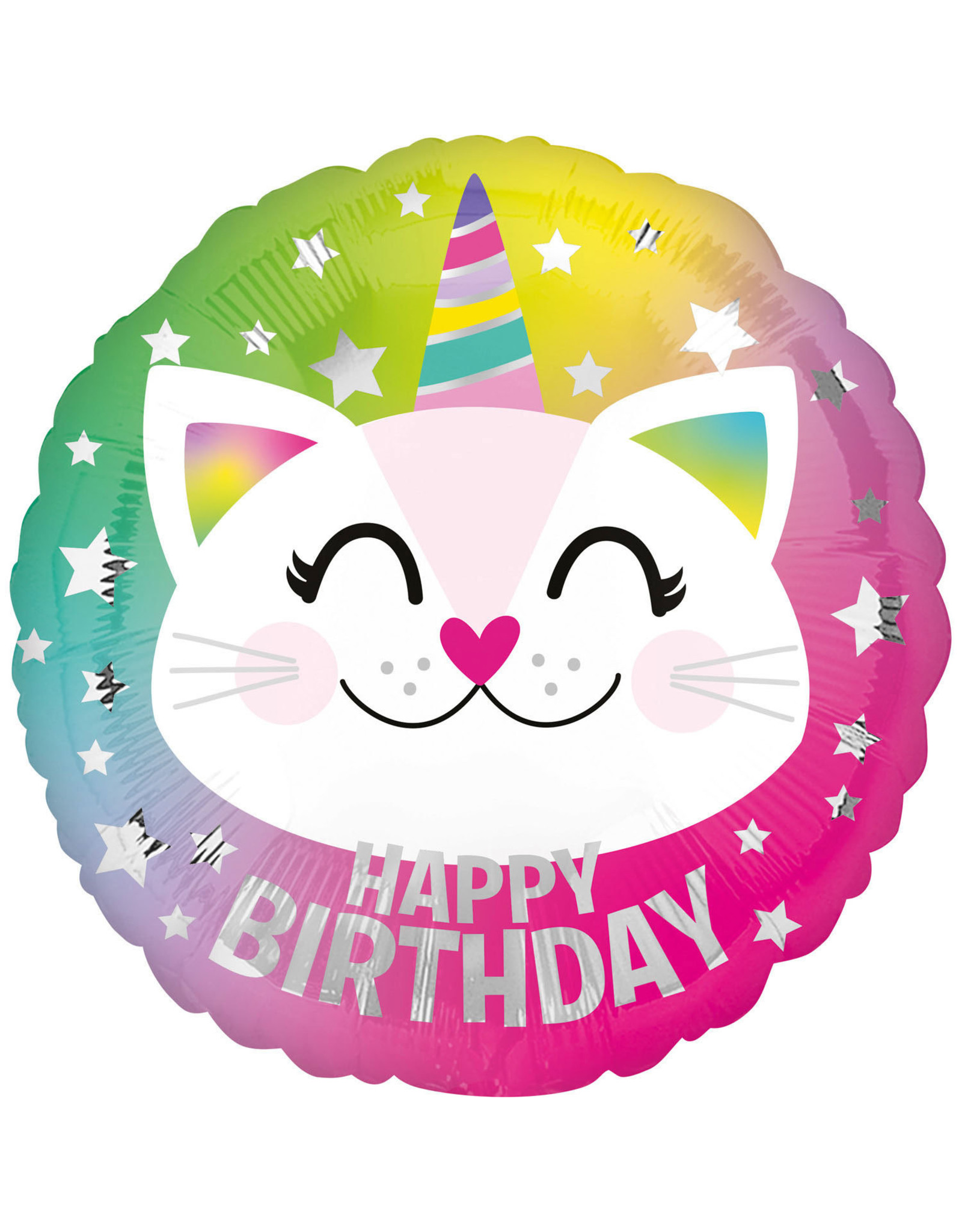 Folieballon happy birthday caticorn 43 cm