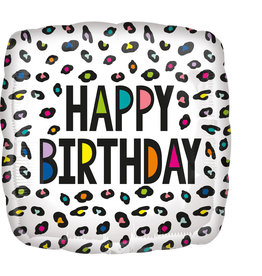 Amscan folieballon happy birthday luipaard regenboog 43 cm