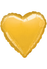 Folieballon goud metallic vorm hart 43 cm