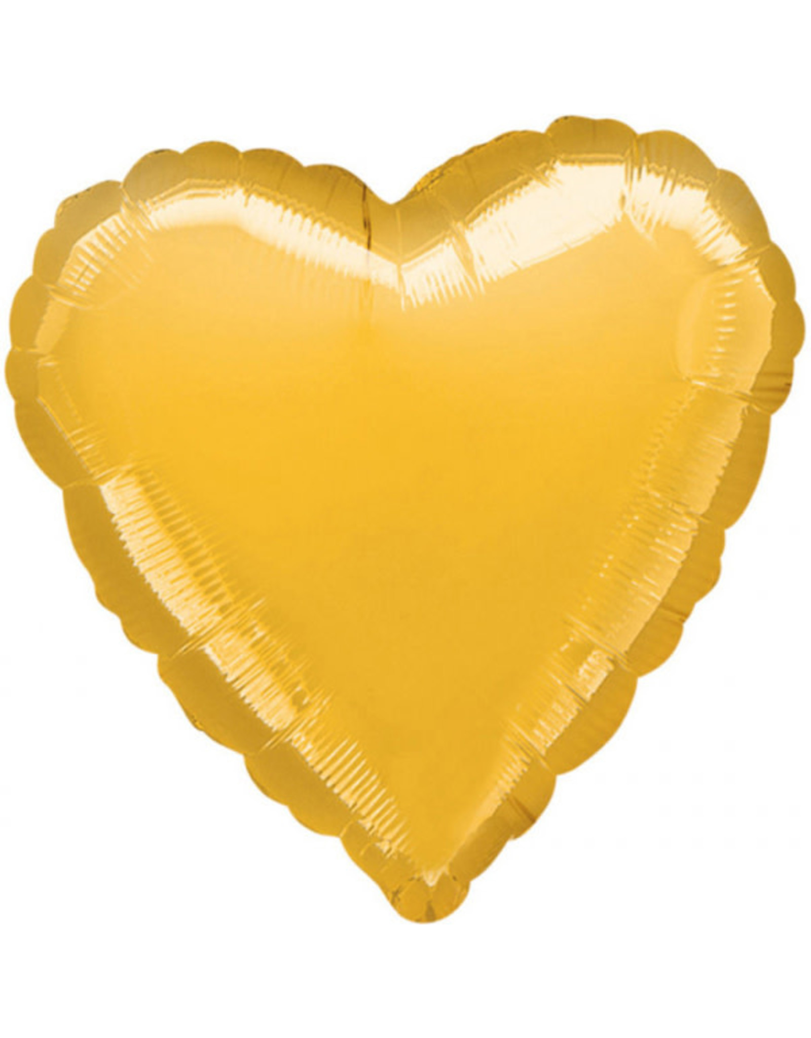 Folieballon goud metallic vorm hart 43 cm