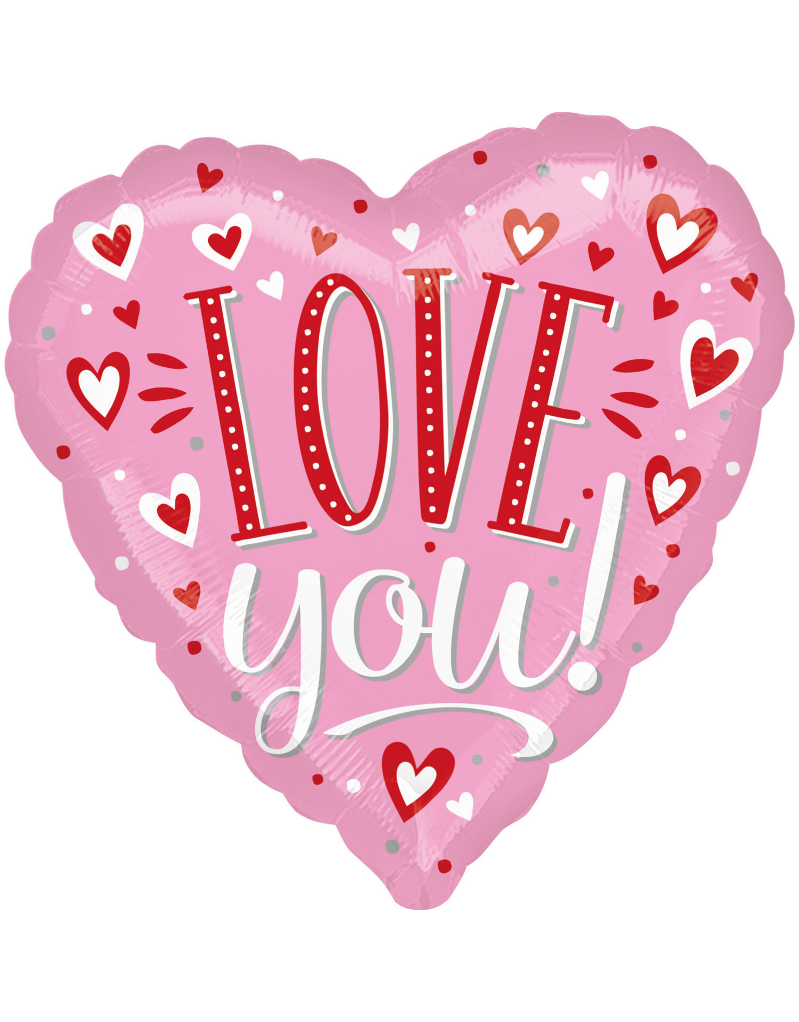 Amscan Folieballon Love You Roze Met Hartjes 43 Cm Celebrate Online Amscan Folieballon Love You Roze Met Hartjes 43 Cm Celebrate Online