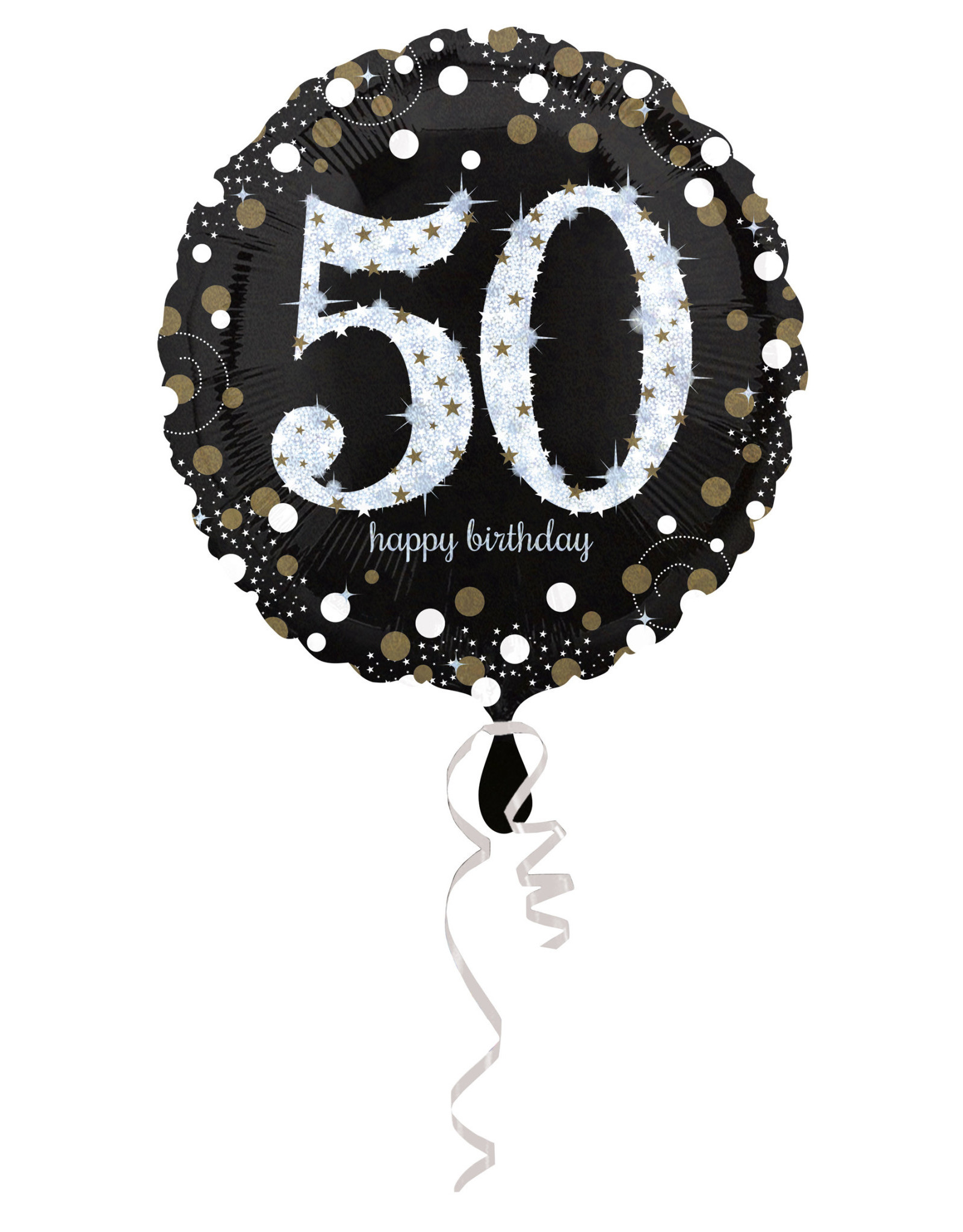 Amscan sparkling folieballon 50 jaar zilver 45 cm