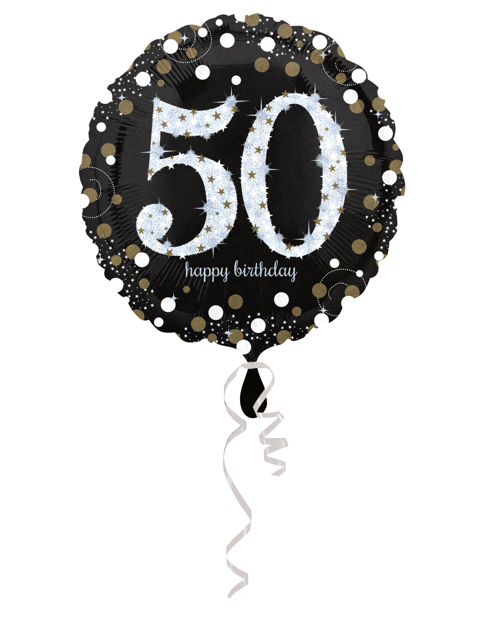 Folieballon sparkling 50 jaar zilver 45 cm