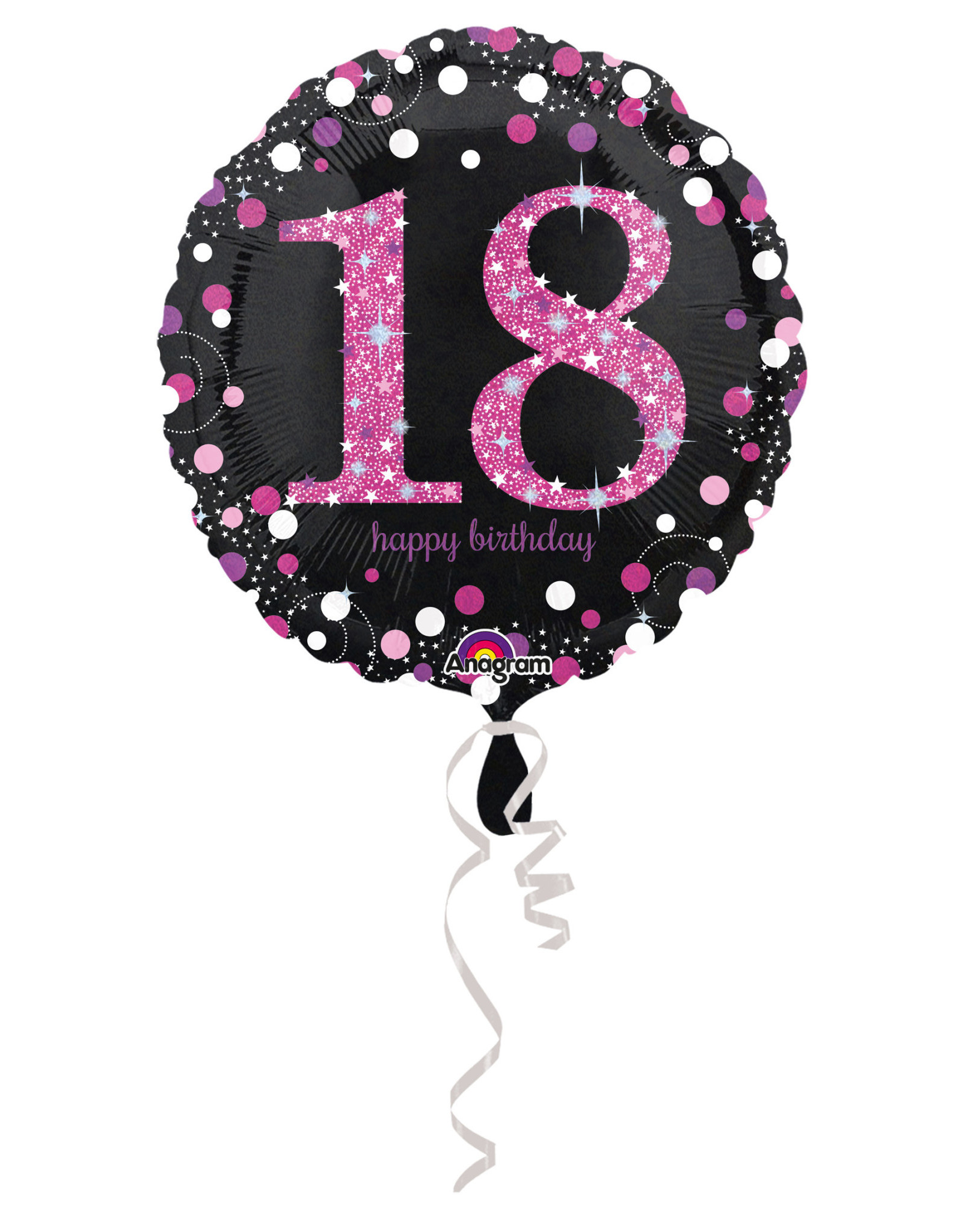 Folieballon sparkling roze 18 jaar 45 cm