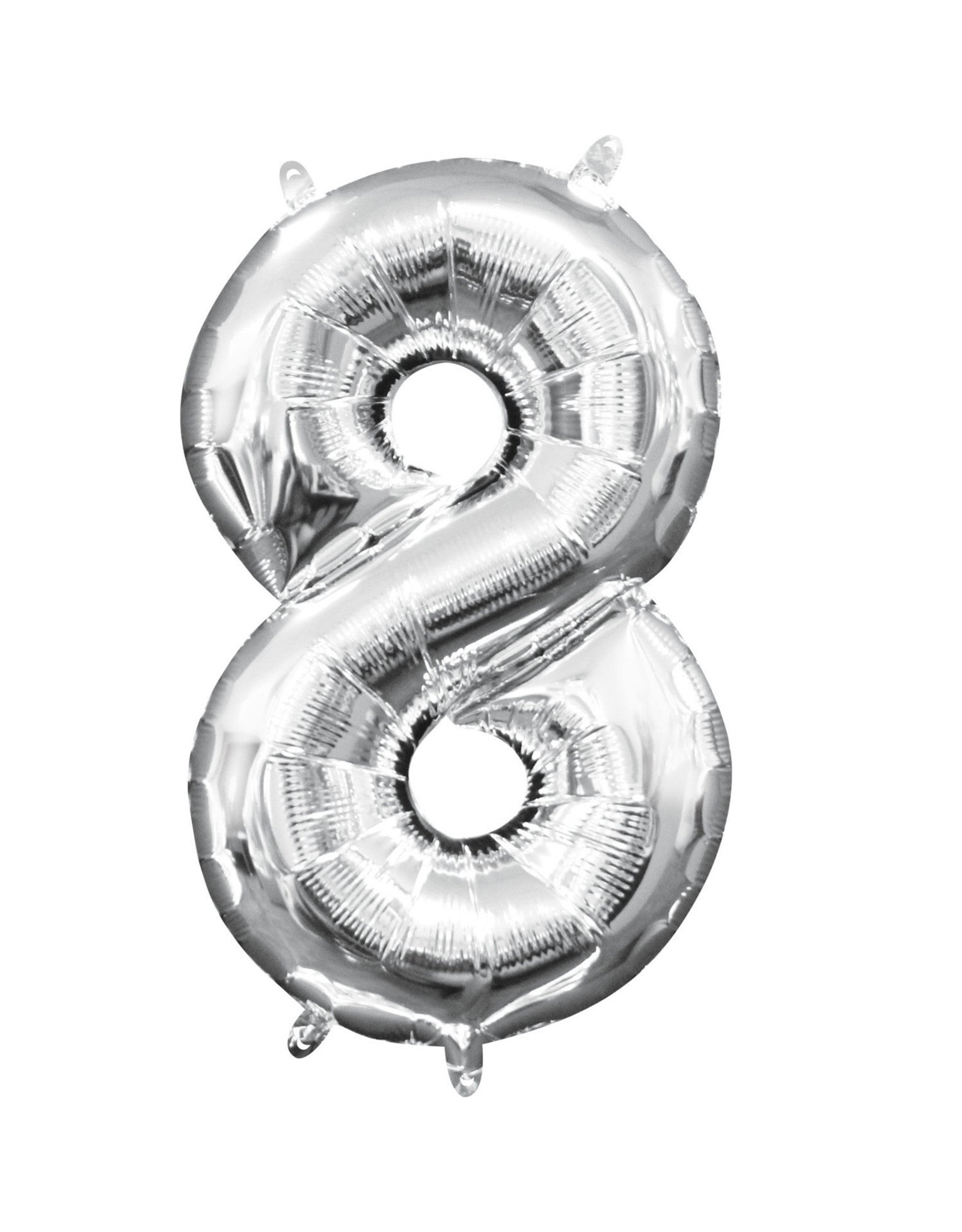 Folieballon zilver cijfer 8 40 cm