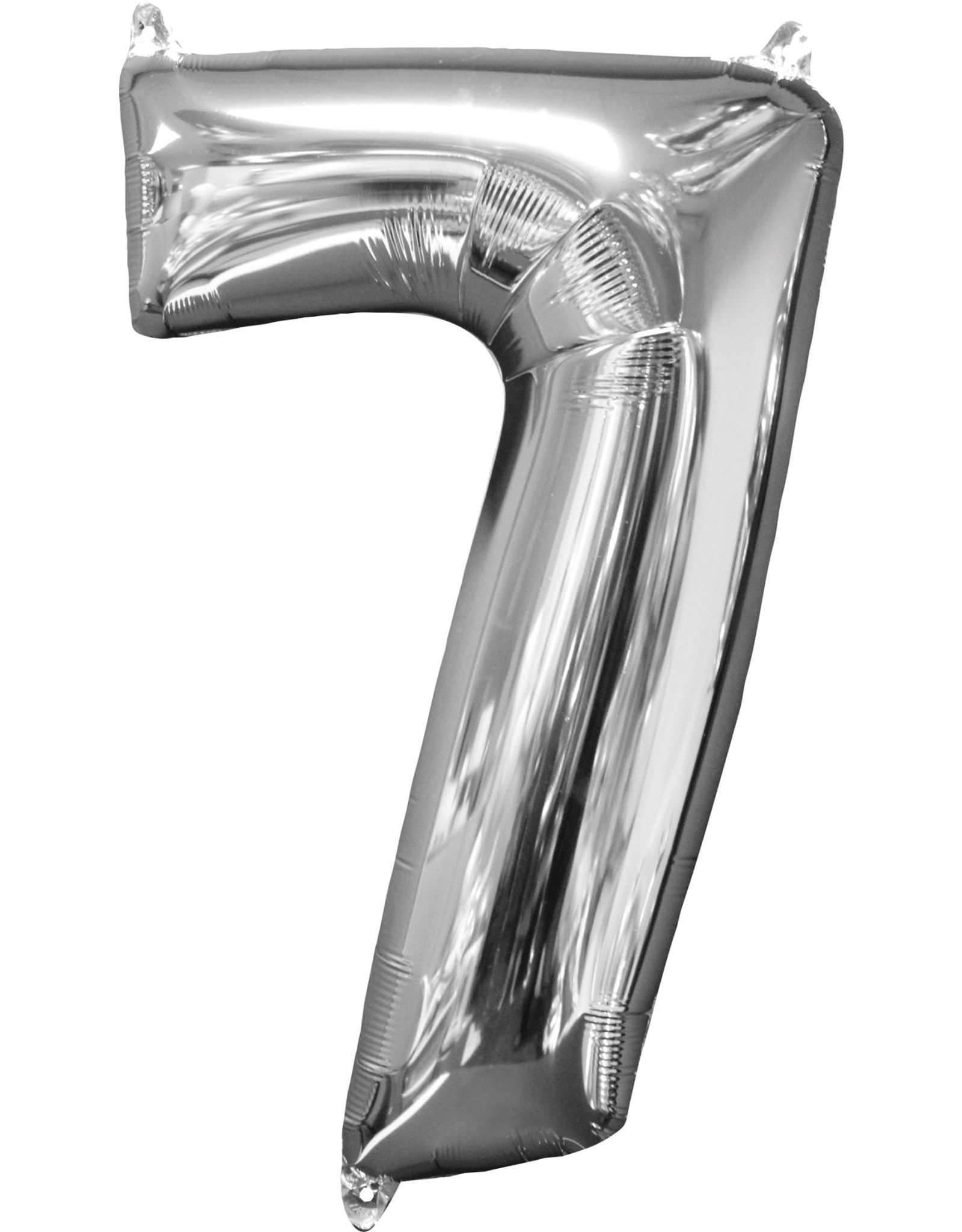 Folieballon zilver cijfer 7 66 cm