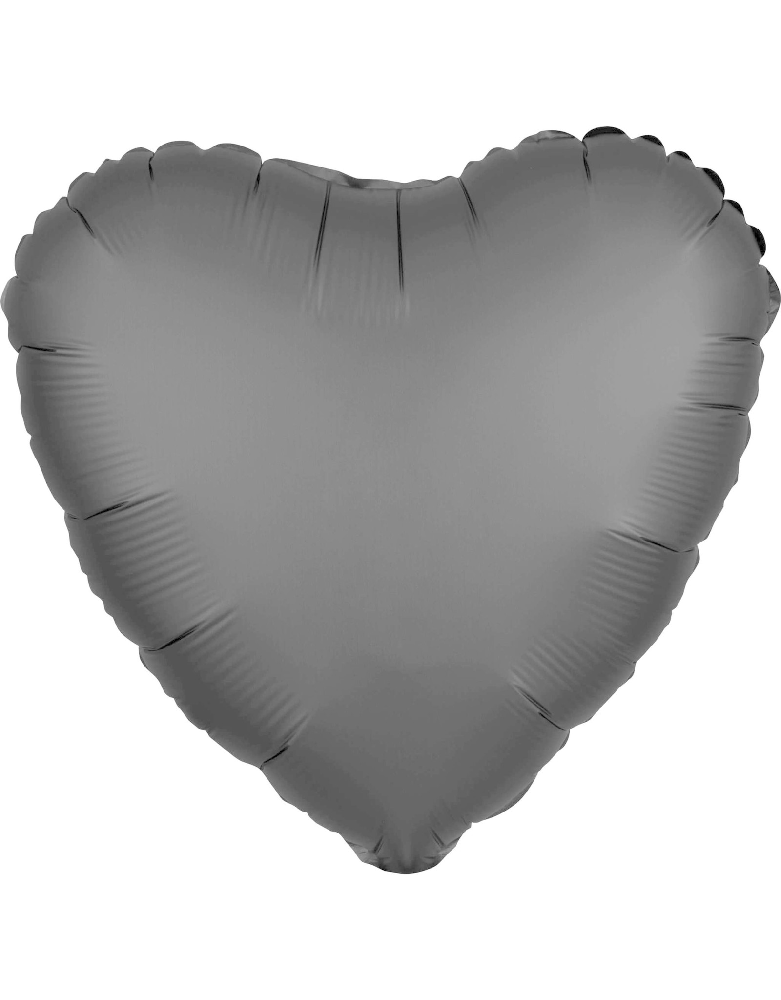 Folieballon zwart mat hart 43 cm