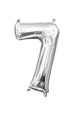 Folieballon zilver cijfer 7 40 cm