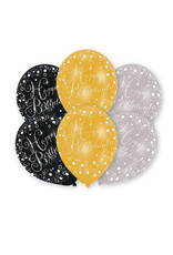 Latex ballonnen happy birthday sparkling mix 6 stuks