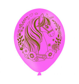 Unicorn latex ballonnen roze 11 inch 6 stuks