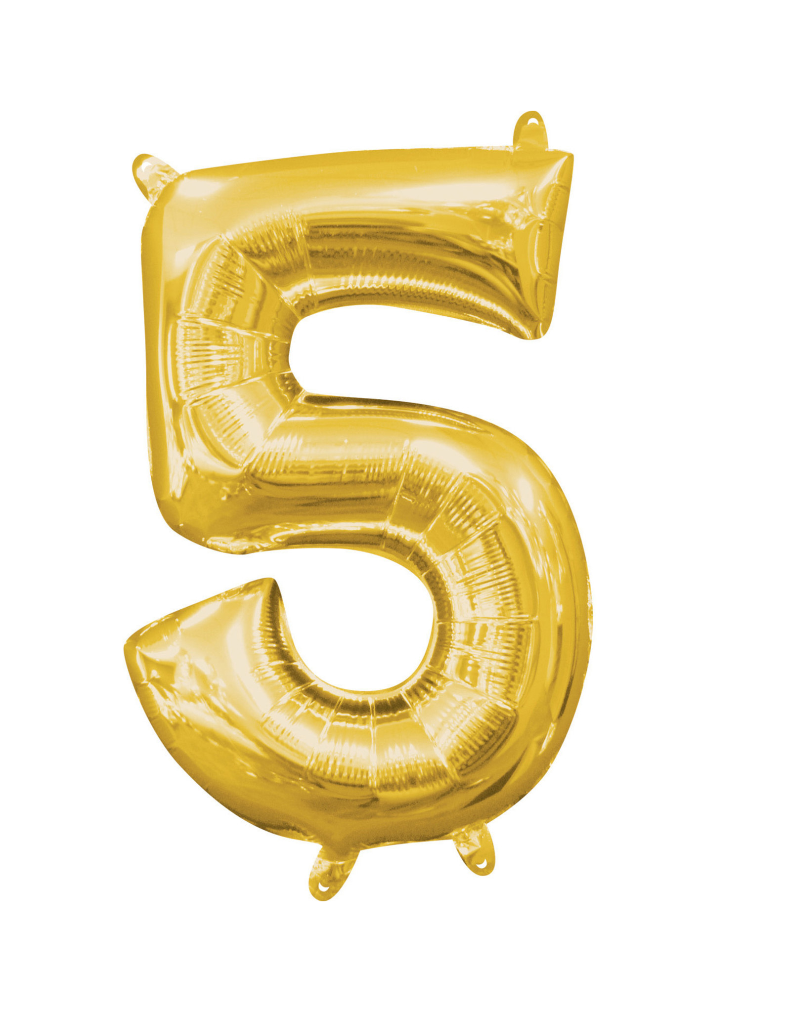 Folieballon goud cijfer 5 40 cm