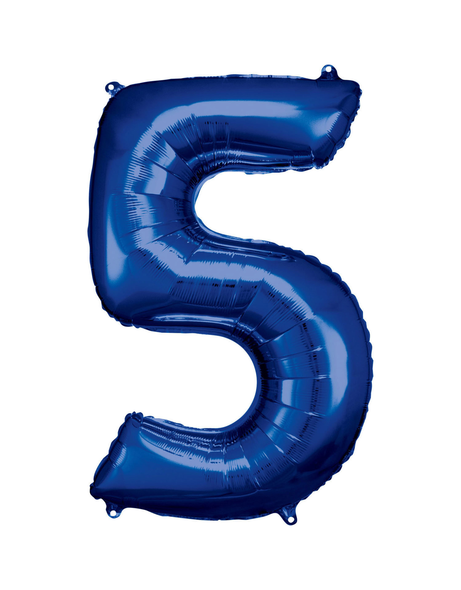Folieballon blauw cijfer 5 86 cm