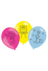 Amscan latex ballonnen Spongebob 6 stuks