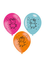 Amscan latex ballonnen Peppa pig 6 stuks