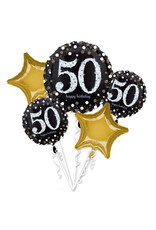Sparkling folieballonpakket 50 jaar 5-delig Sparkling folieballonpakket 50 jaar 5-delig