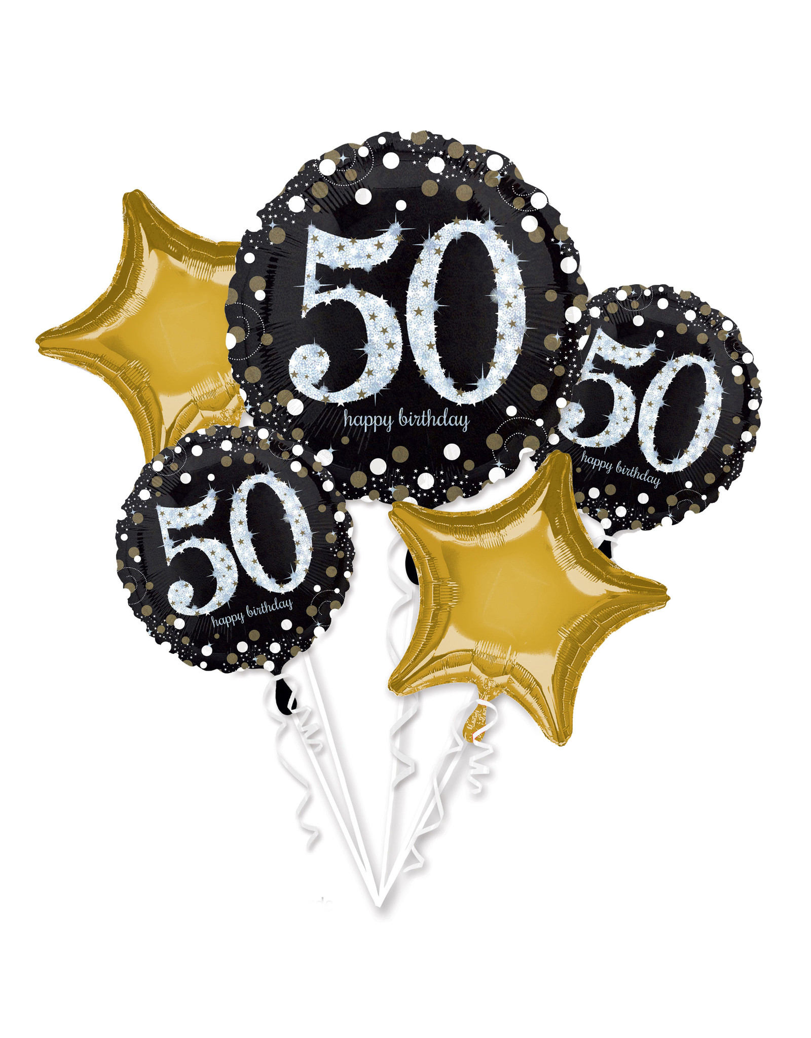 Sparkling folieballonpakket 50 jaar 5-delig