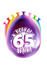 Latex ballonnen happy 65 jaar 8 stuks