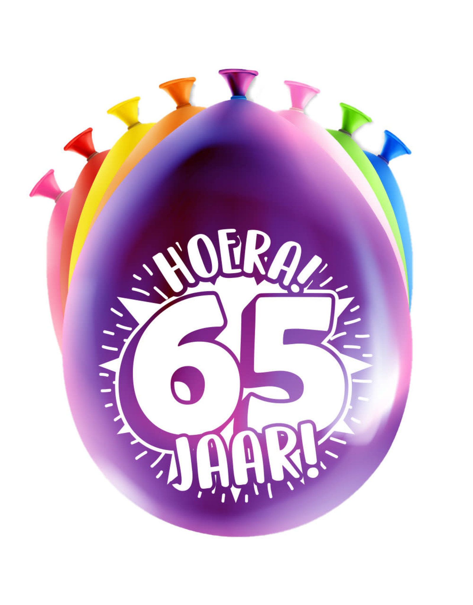 Latex ballonnen happy 65 jaar 8 stuks