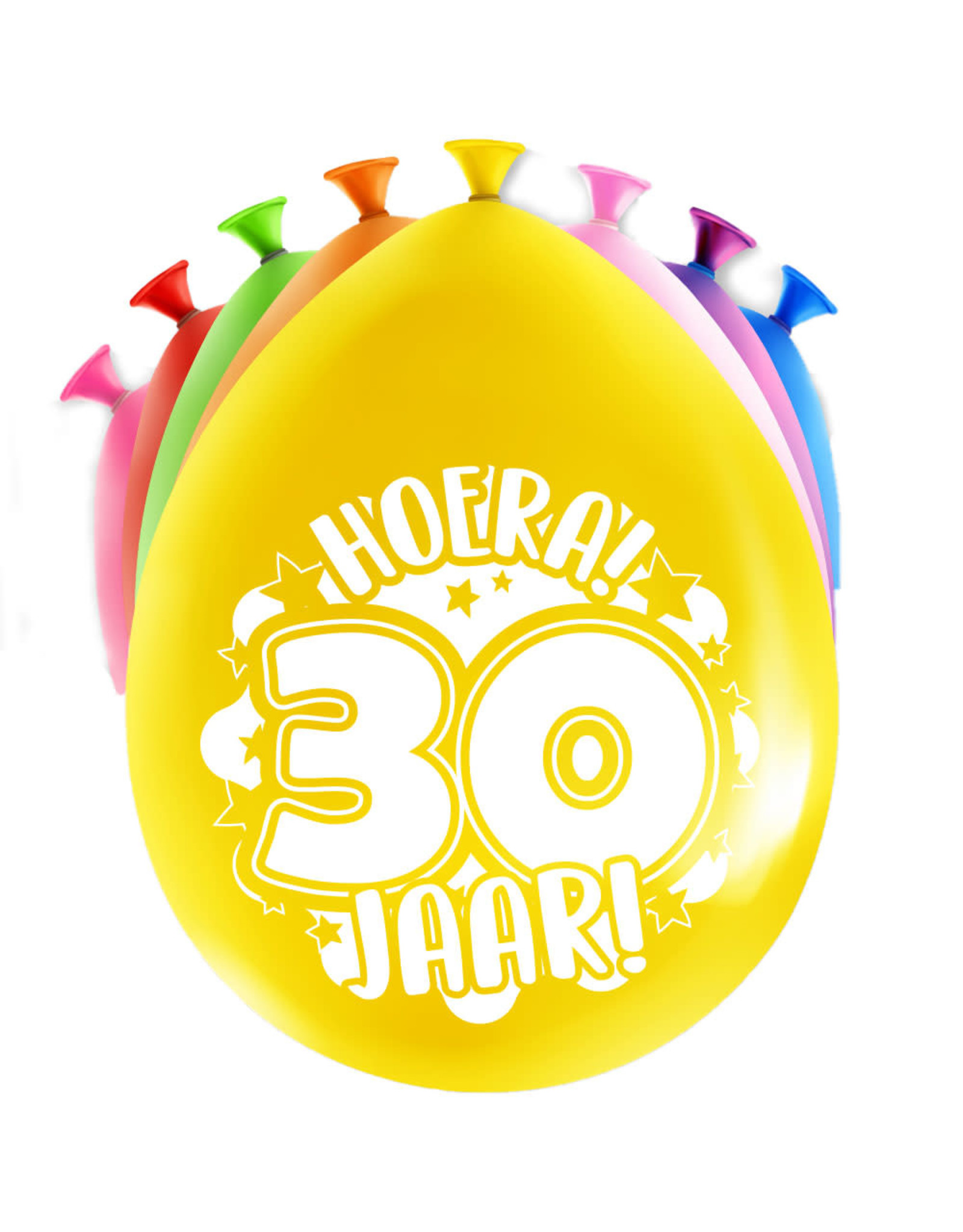 Latex ballonnen happy 30 jaar 8 stuks