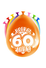 8 party ballonnen 60 jaar