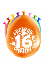 Latex ballonnen happy 16 jaar 8 stuks