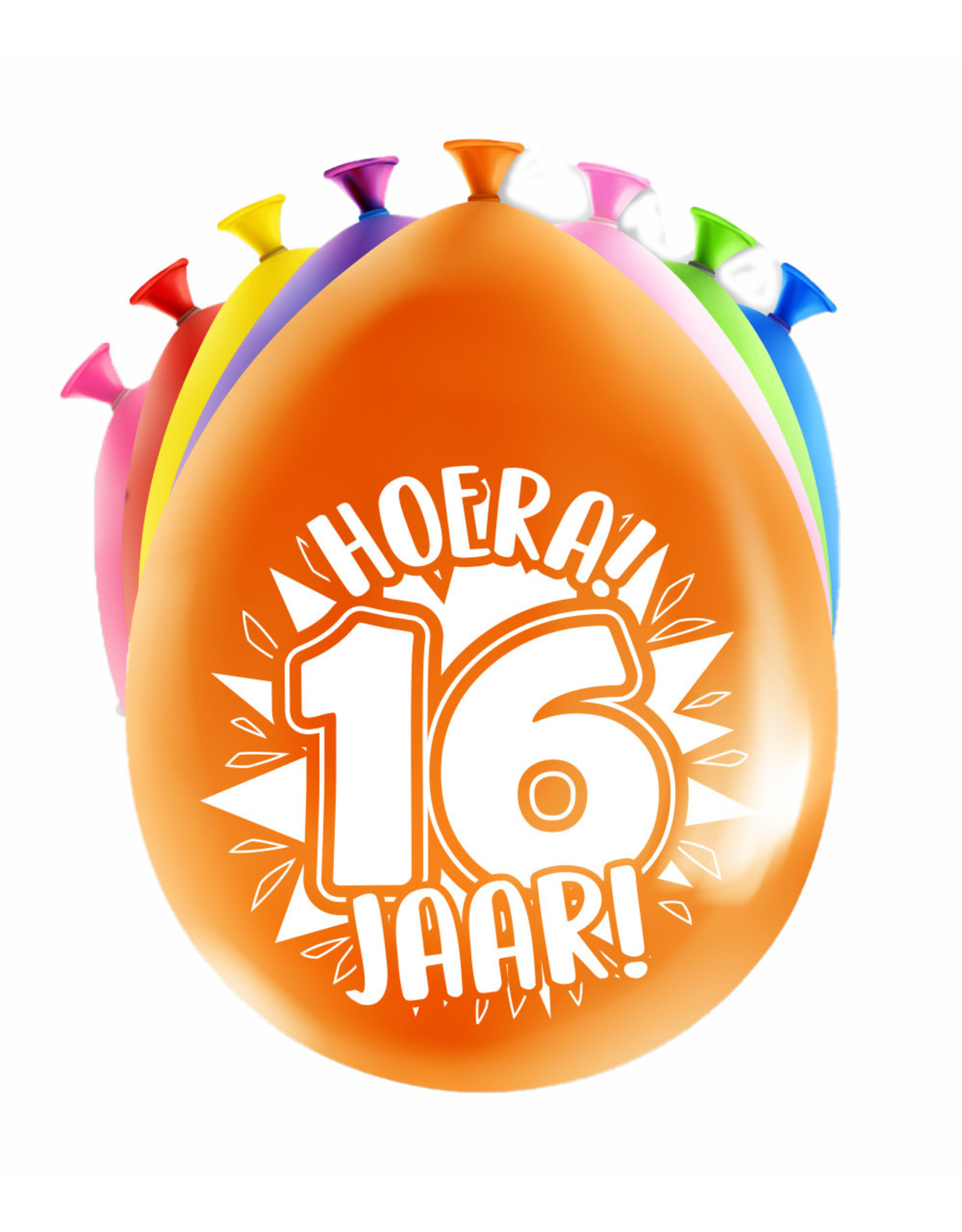 Latex ballonnen happy 16 jaar 8 stuks