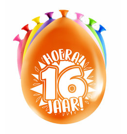 Latex ballonnen happy 16 jaar 8 stuks