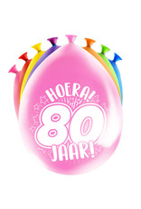 8 party ballonnen 80 jaar