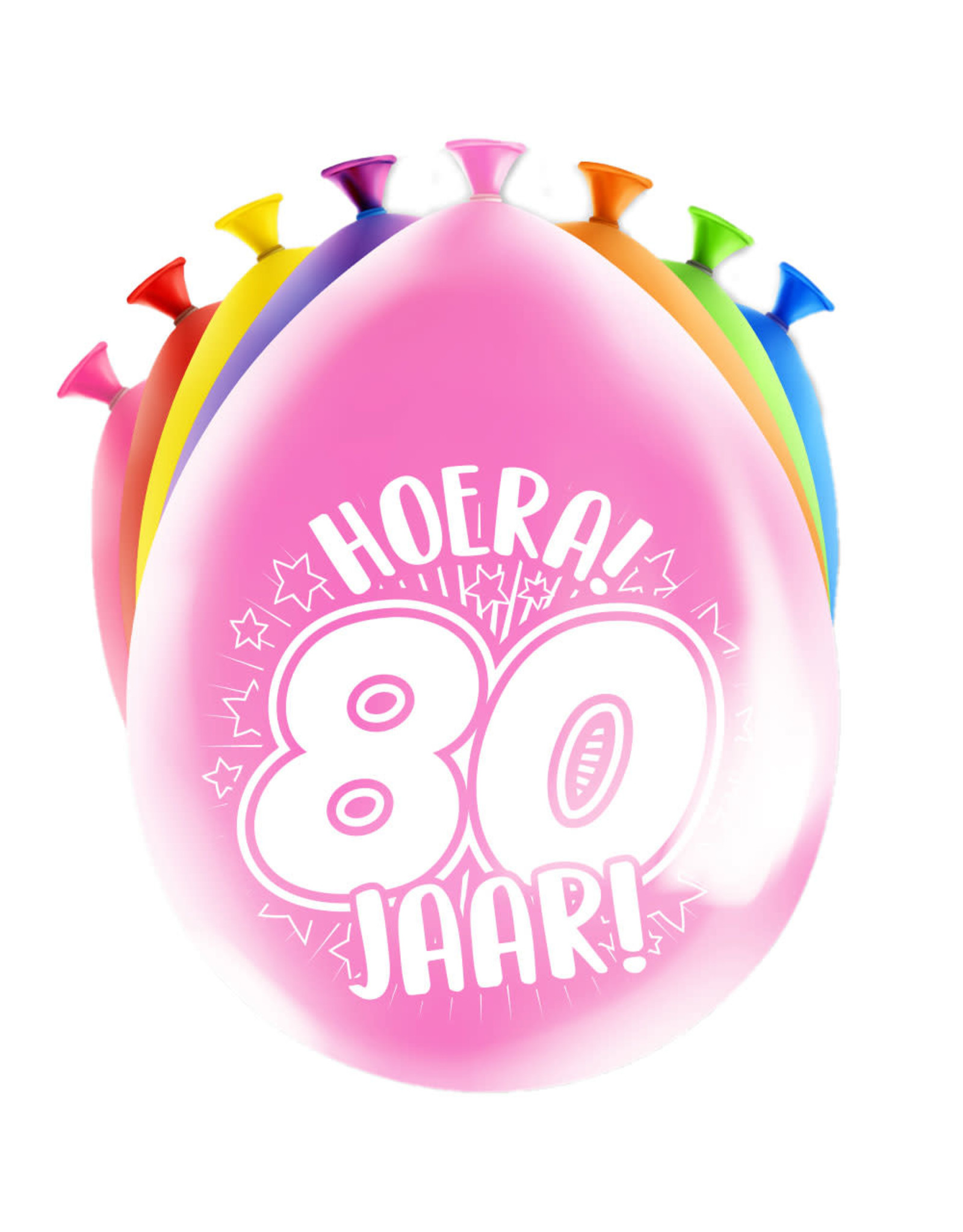 Latex ballonnen happy 80 jaar 8 stuks