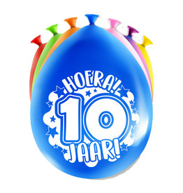 Latex ballonnen happy 10 jaar 8 stuks