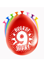 Latex ballonnen happy 9 jaar 8 stuks
