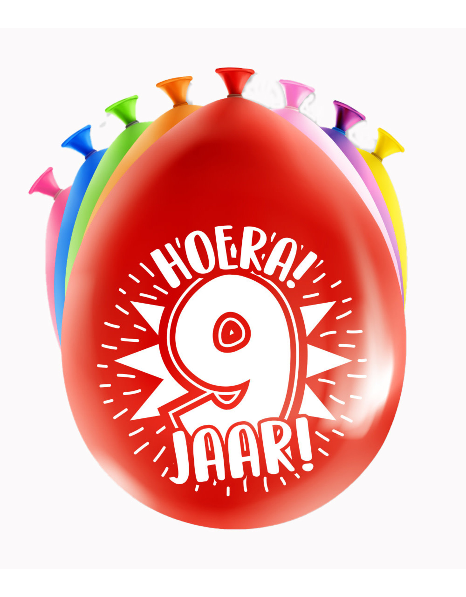 Latex ballonnen happy 9 jaar 8 stuks