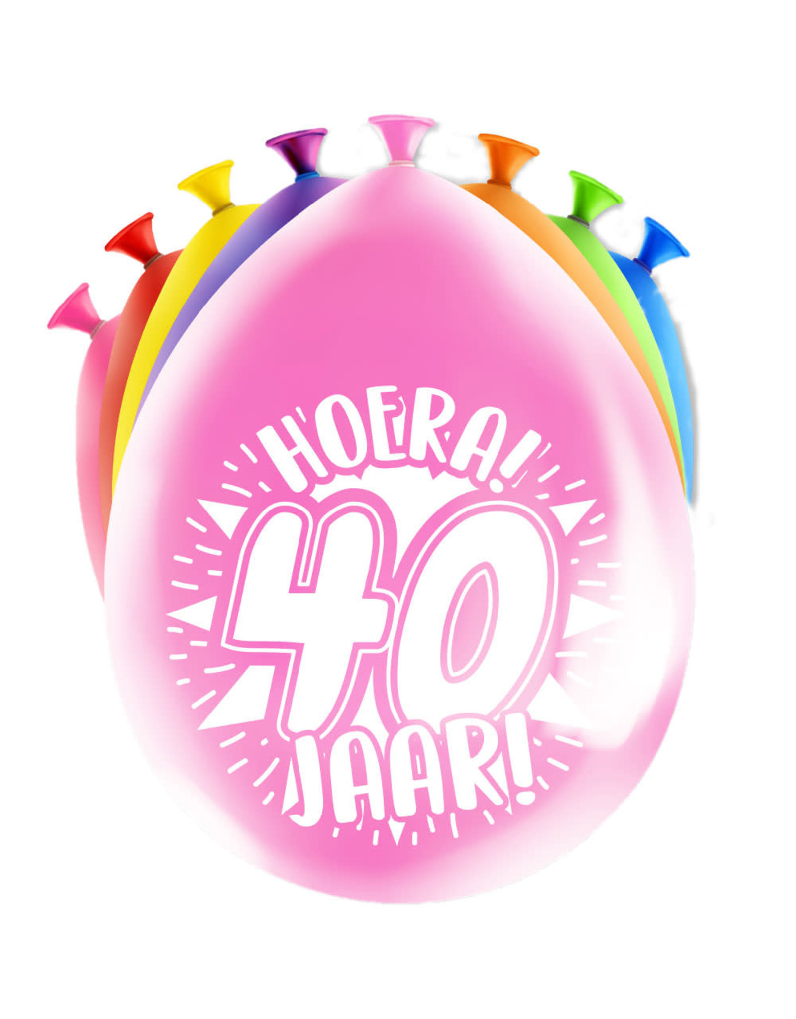 Latex ballonnen happy 40 jaar 8 stuks