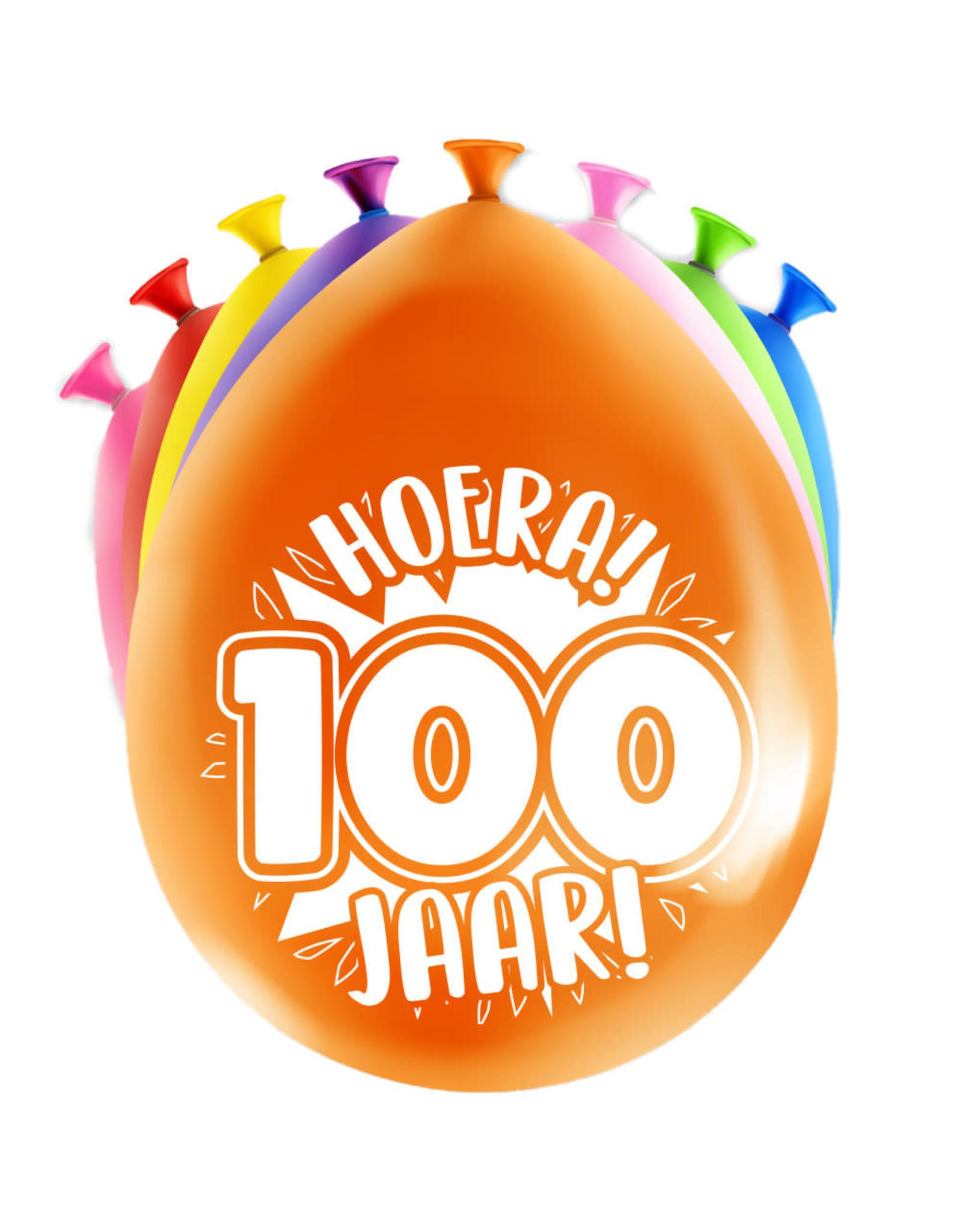 8 party ballonnen 100 jaar