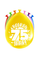 Latex ballonnen happy 75 jaar 8 stuks