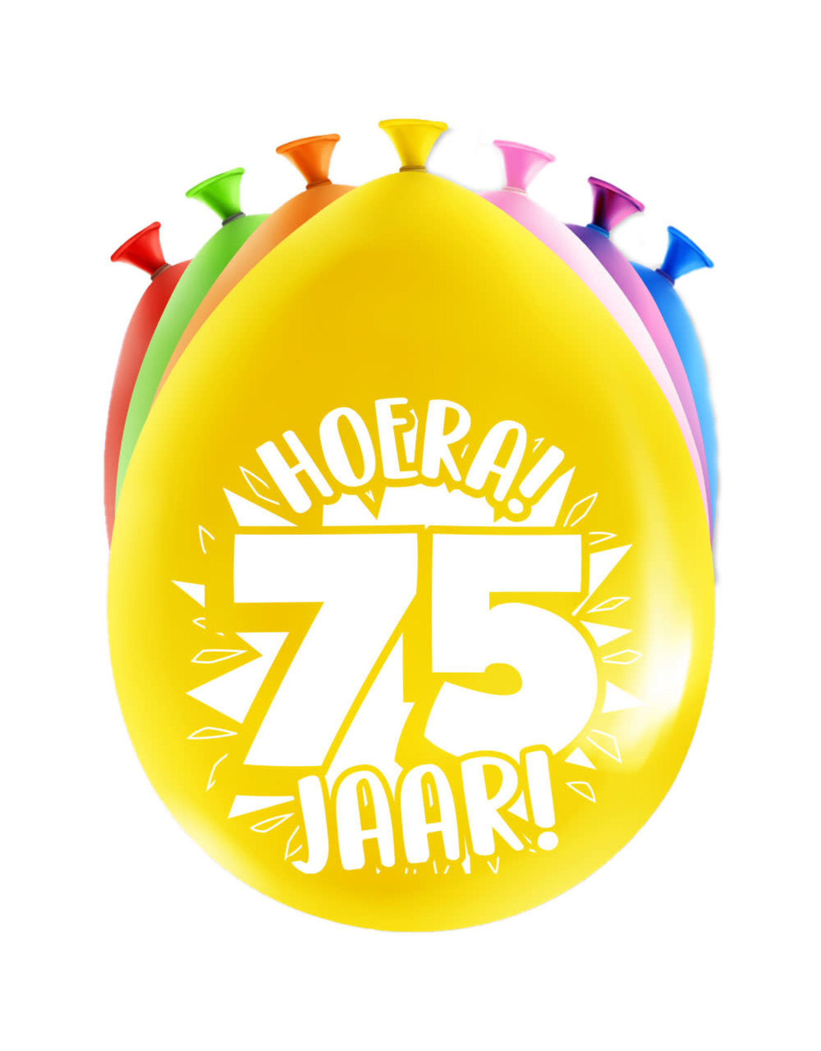 Latex ballonnen happy 75 jaar 8 stuks