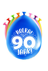 Latex ballonnen happy 90 jaar 8 stuks