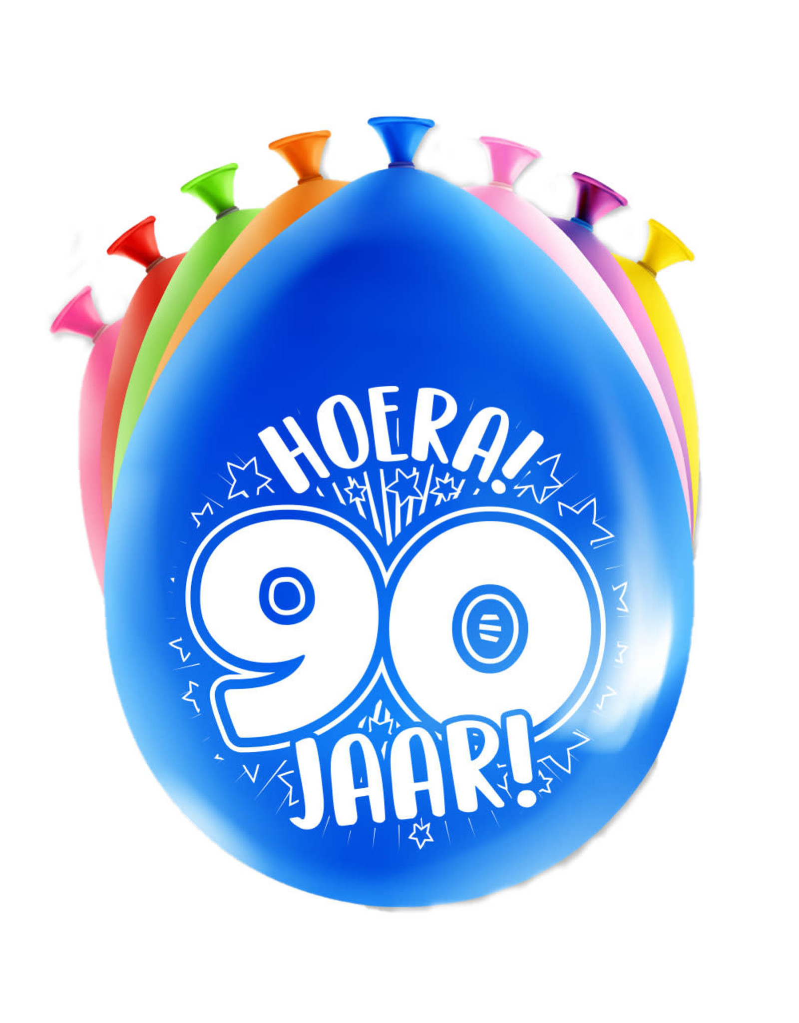 Latex ballonnen happy 90 jaar 8 stuks