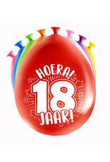 Latex ballonnen happy 18 jaar 8 stuks