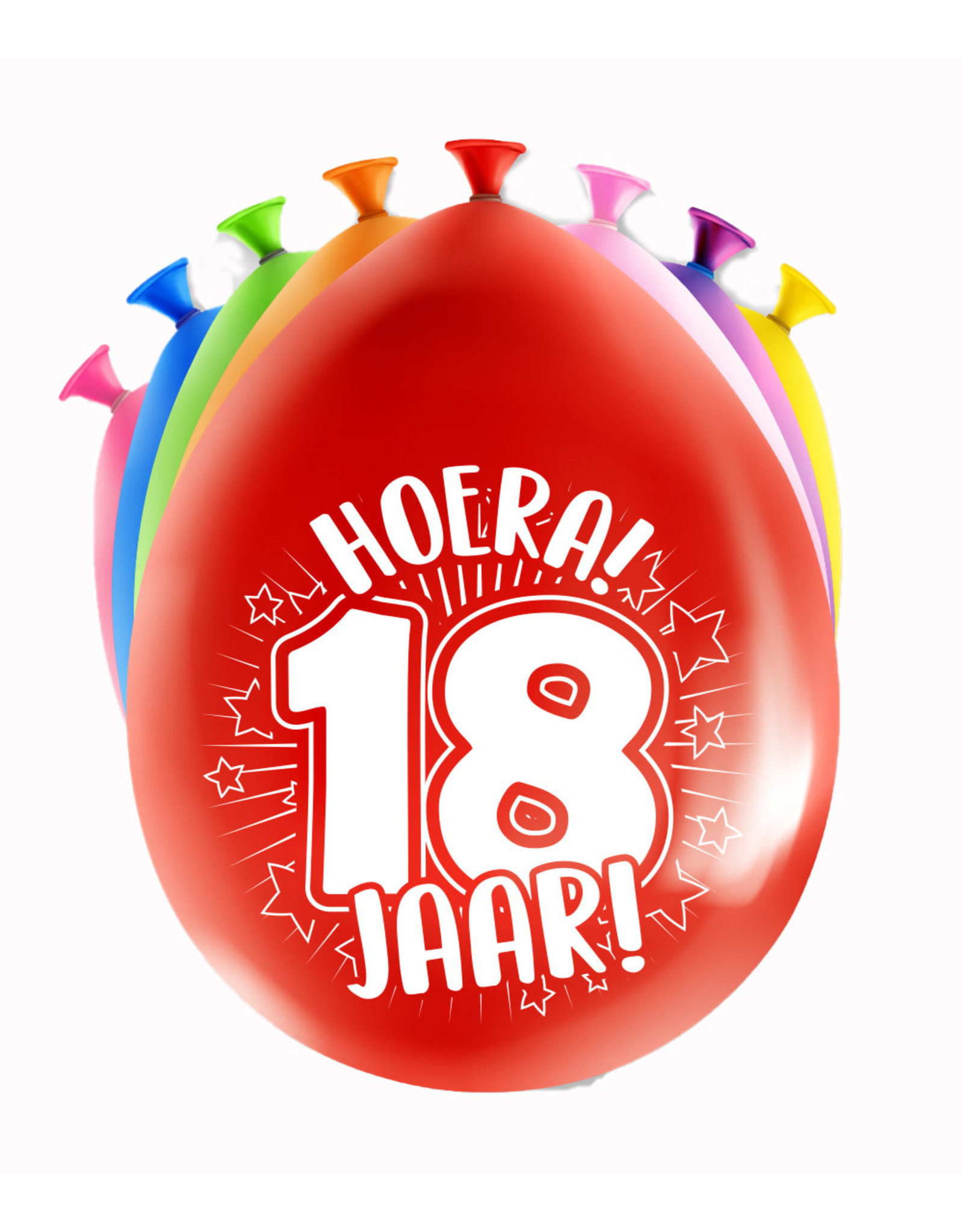 Latex ballonnen happy 18 jaar 8 stuks