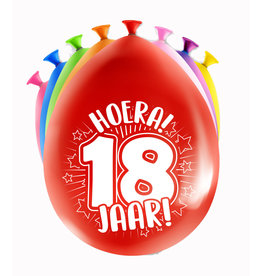 Latex ballonnen happy 18 jaar 8 stuks