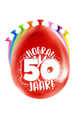 Latex ballonnen happy 50 jaar 8 stuks