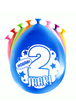 Latex ballonnen happy 2 jaar 8 stuks