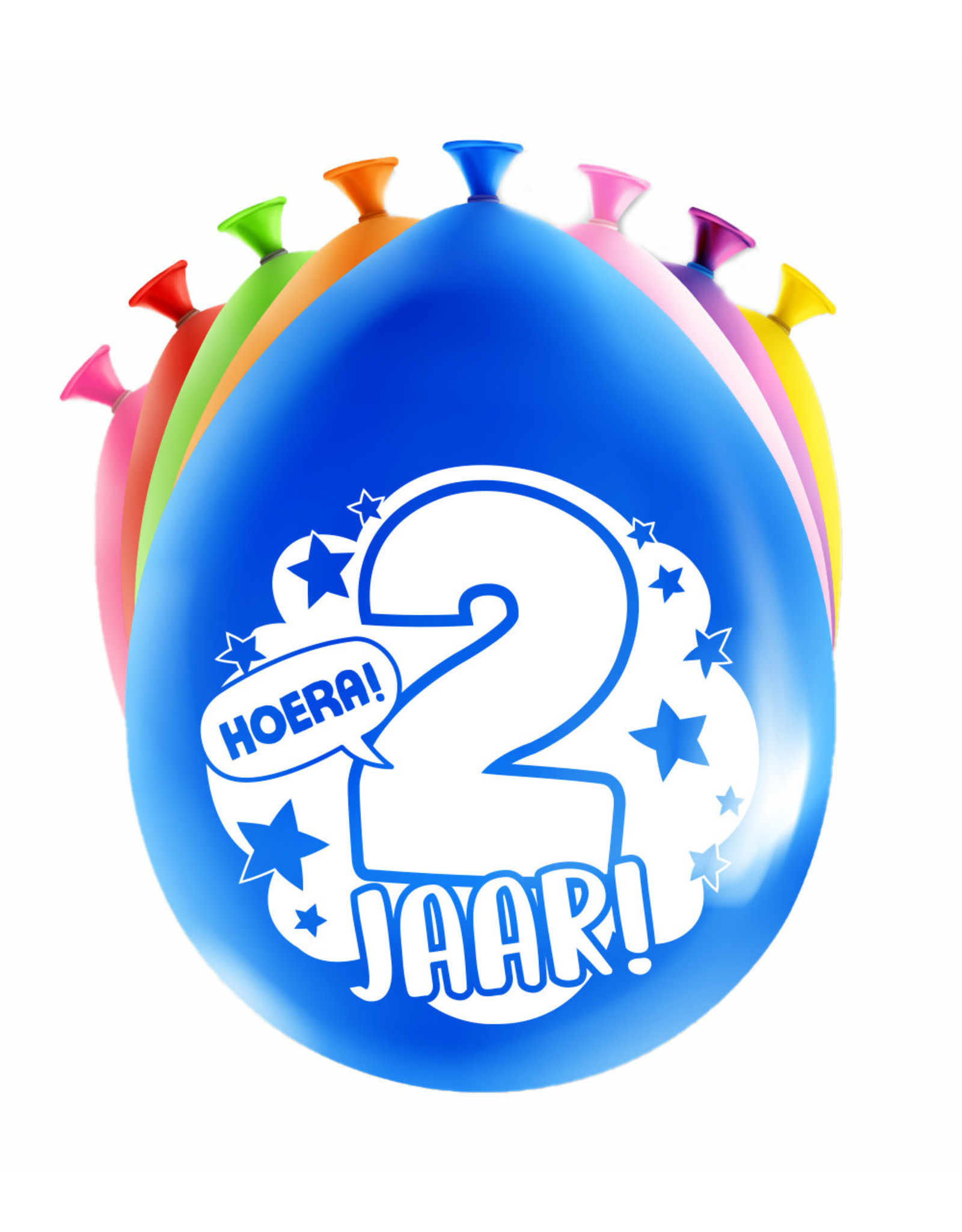 Latex ballonnen happy 2 jaar 8 stuks