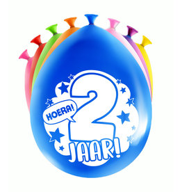 Latex ballonnen happy 2 jaar 8 stuks