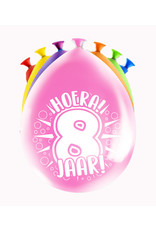 Latex ballonnen happy 8 jaar 8 stuks