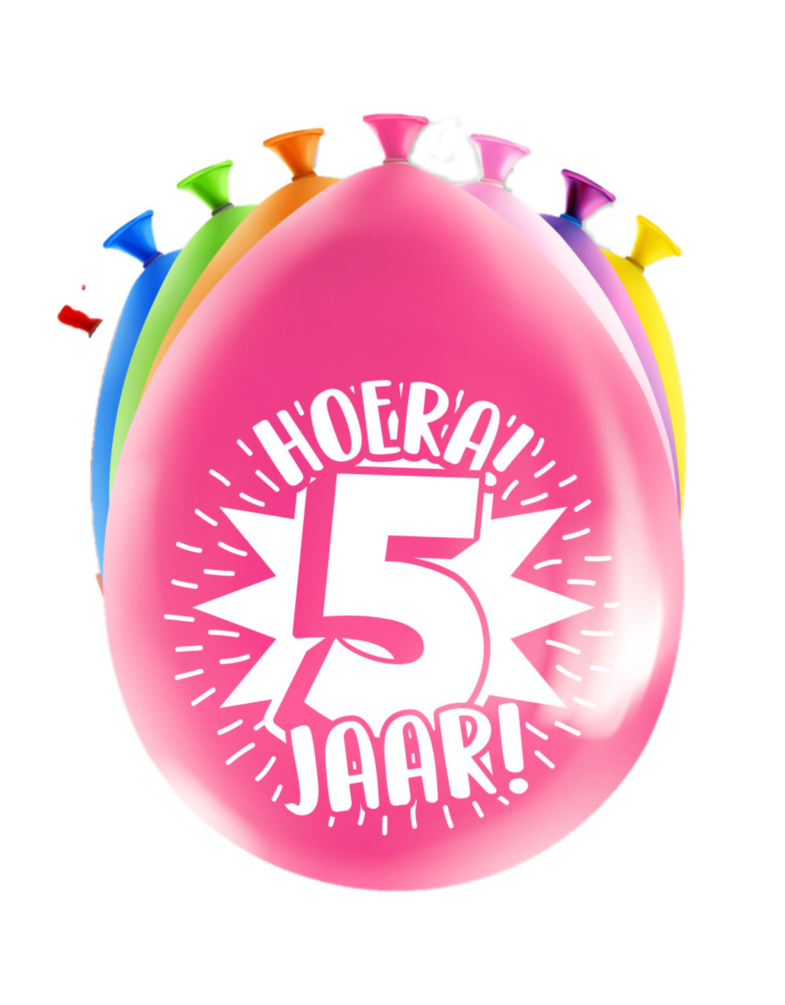 Latex ballonnen happy 5 jaar 8 stuks